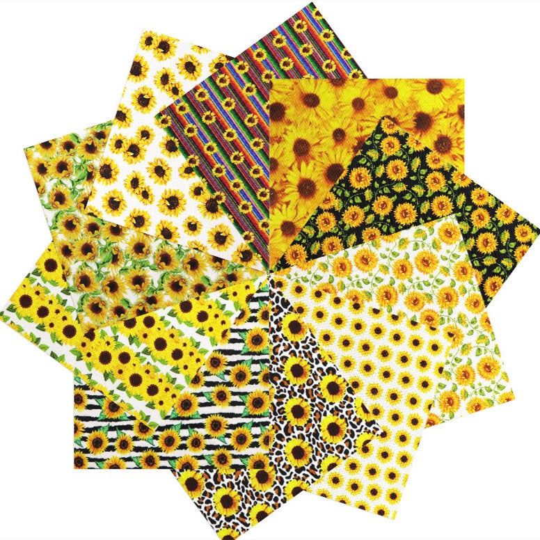 Sunflower Patchwork Fabrics - 10Pcs