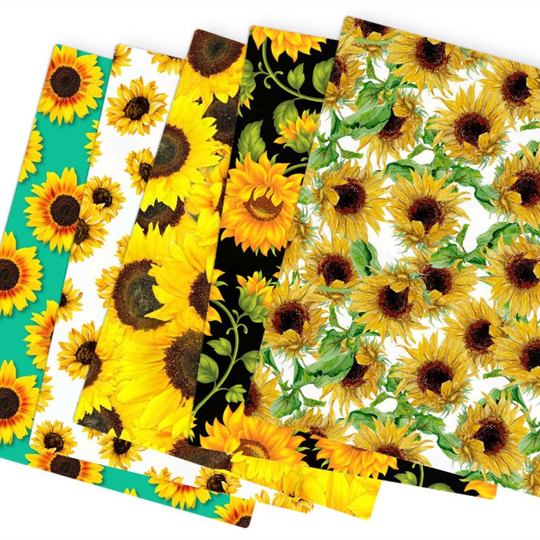 Sunflower Patchwork Fabrics - 10Pcs