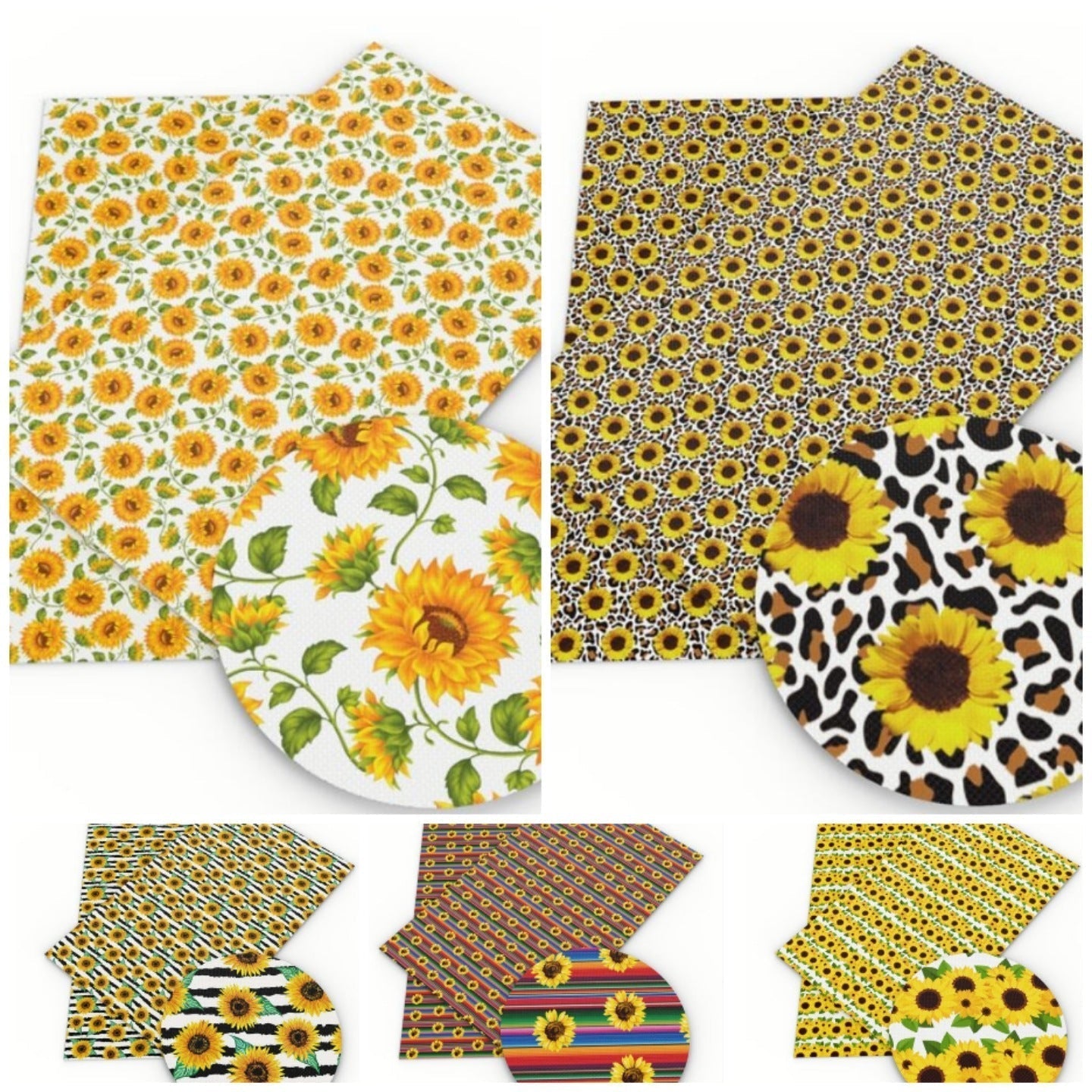 Sunflower Patchwork Fabrics - 10Pcs