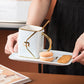 Handbag-Shaped Creative Mug With Saucer & Spoon