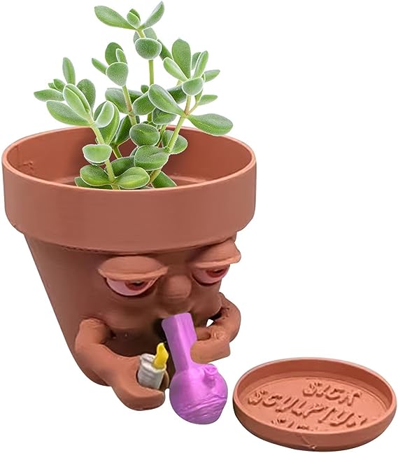 Last Day Promotion - 50%OFF) Pot Smoking Pot planter for succulents or houseplants ripping a bong