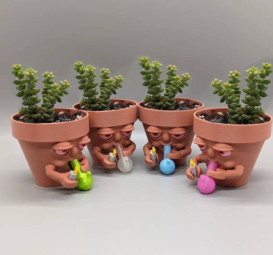 Last Day Promotion - 50%OFF) Pot Smoking Pot planter for succulents or houseplants ripping a bong