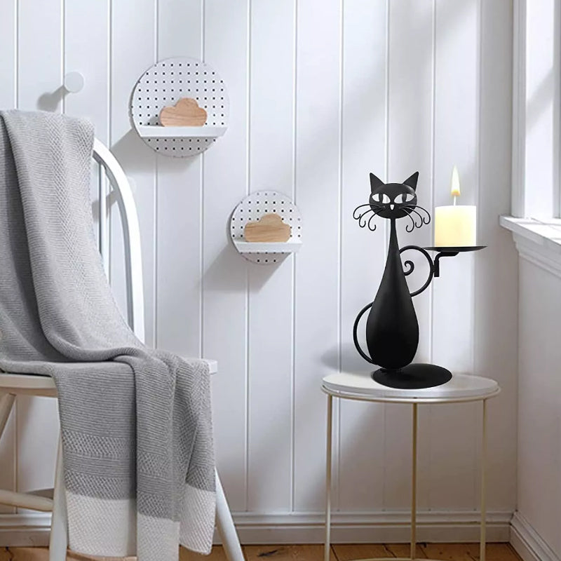 Black Cat Candle Holder