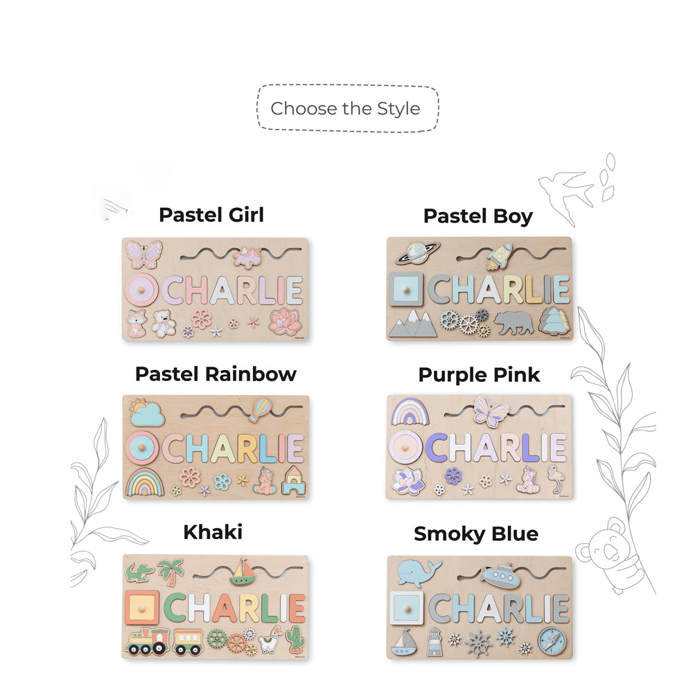 Personalized Wooden Animal Custom Name Puzzle