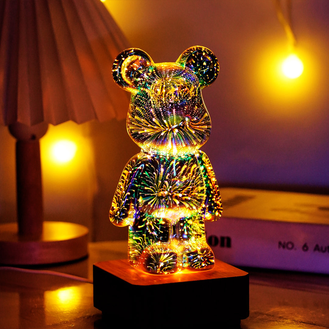 3D Firework Bear Colorful Bear Decor Light Gift for Him or Her