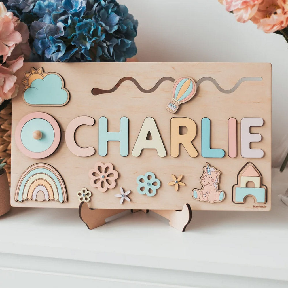 Personalized Wooden Animal Custom Name Puzzle