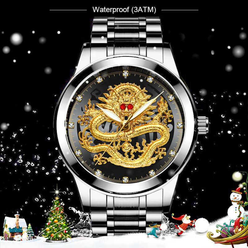 ✨Christmas Promotion- 40%OFF✨Embossed Golden Dragon Watch