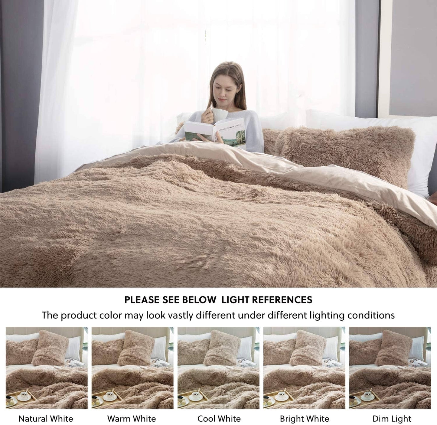 Fluffy Faux Fur Duvet Cover Set