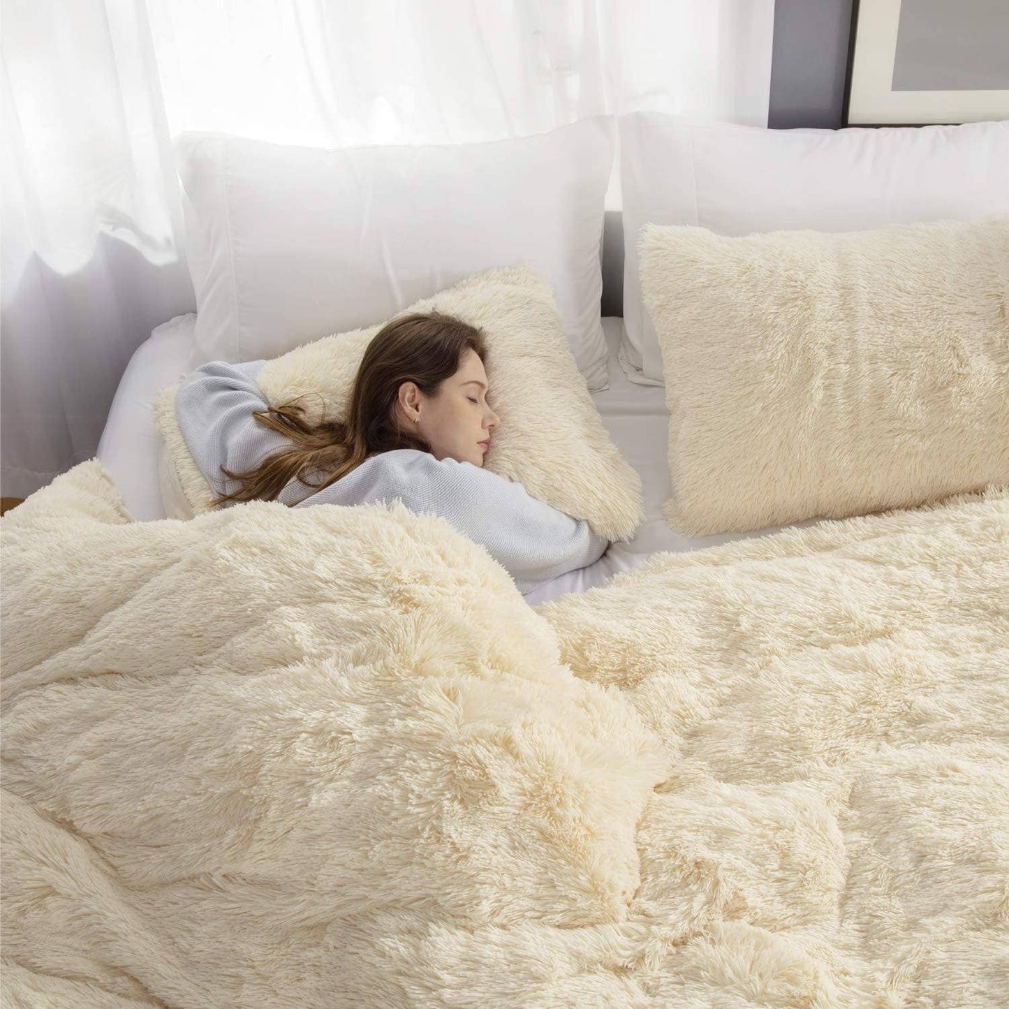 Fluffy Faux Fur Duvet Cover Set