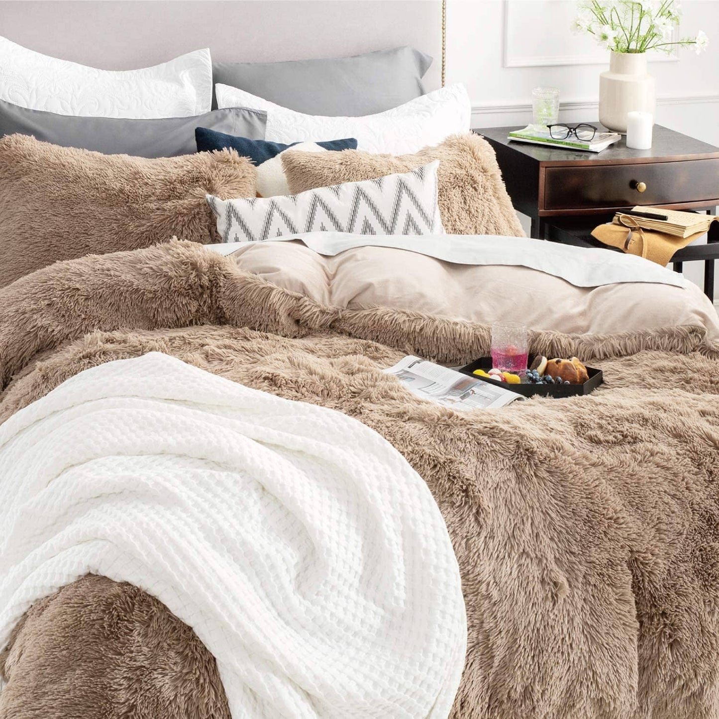 Fluffy Faux Fur Duvet Cover Set