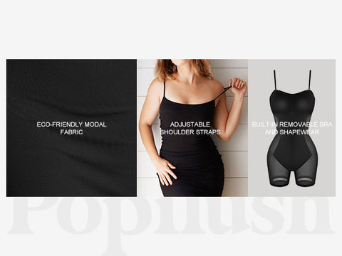 Built-In Shapewear Modal Soft Lounge Dresses