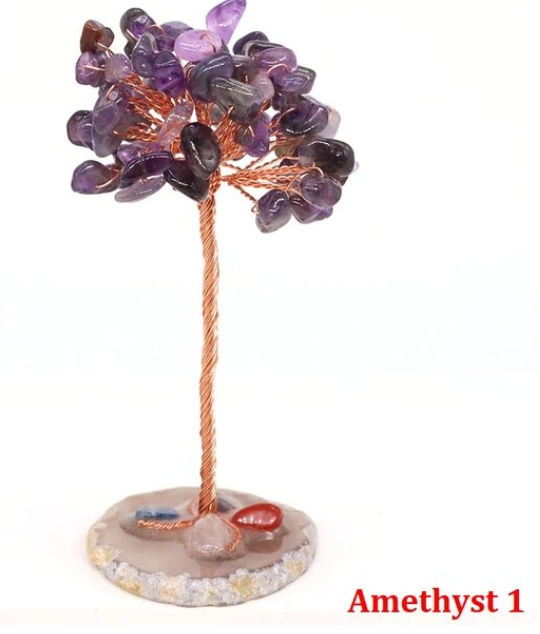 7 Chakra Crystal Money Tree -Rose Quartz