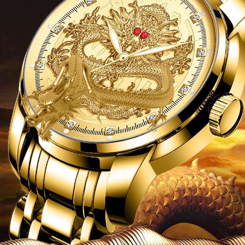 ✨Christmas Promotion- 40%OFF✨Embossed Golden Dragon Watch