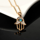 Elegant Crystal Hand Of Hamsa Necklace