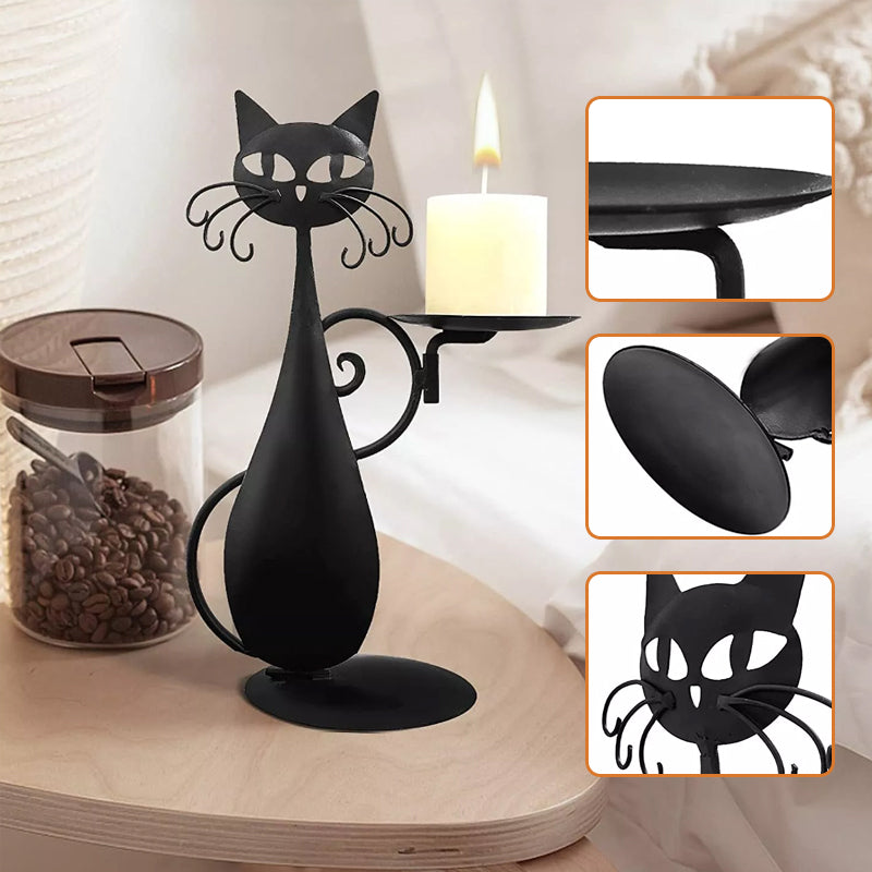 Black Cat Candle Holder