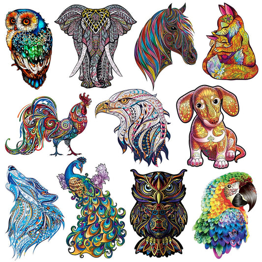 Unique Wooden Animals Puzzle for Adults and Kids