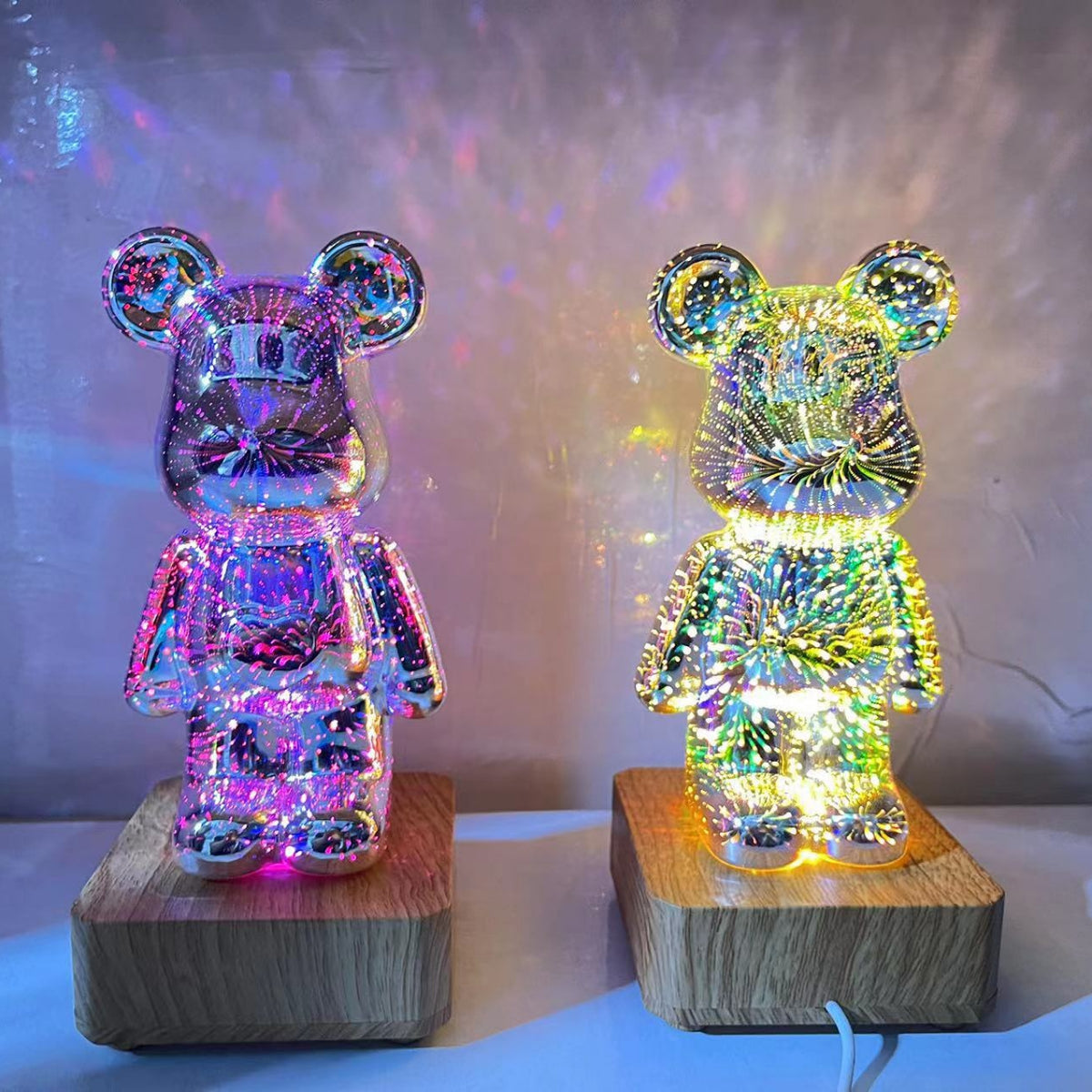 3D Firework Bear Colorful Bear Decor Light Gift for Him or Her