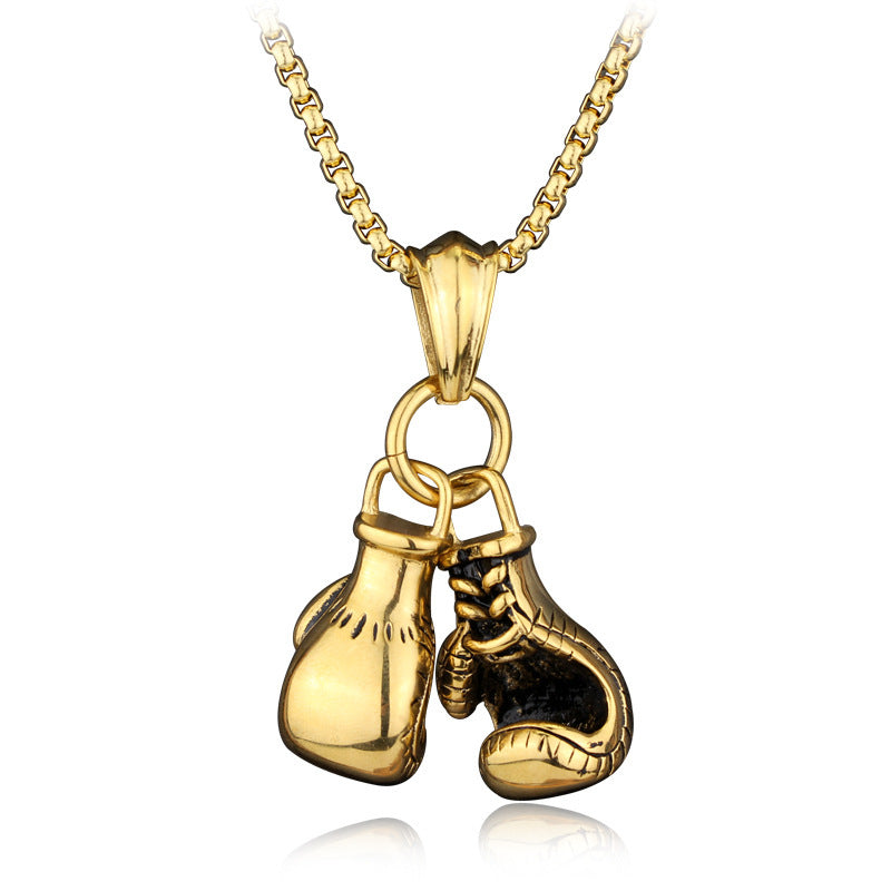 Fitness Boxing Gloves Metal Necklace