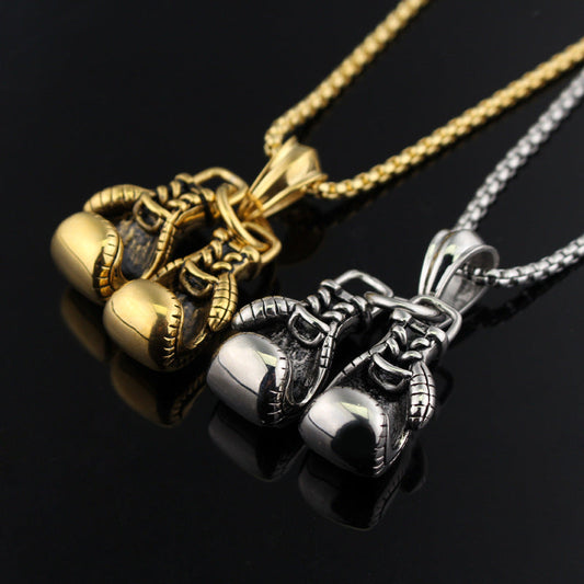 Fitness Boxing Gloves Metal Necklace