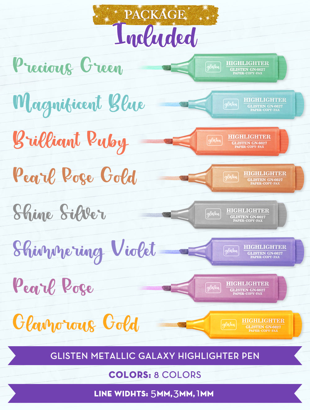 TOKYO Metallic Galaxy Highlighter Pen