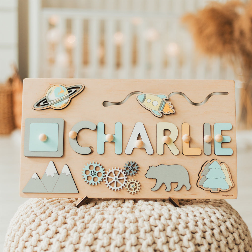 Personalized Wooden Animal Custom Name Puzzle