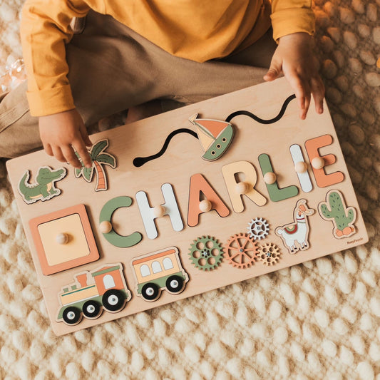 Personalized Wooden Animal Custom Name Puzzle