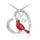 Cardinal Heart Pendant Necklace