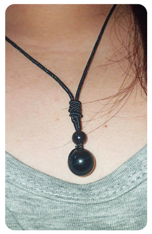 Rainboweyes Lymphvity Obsidian Necklace