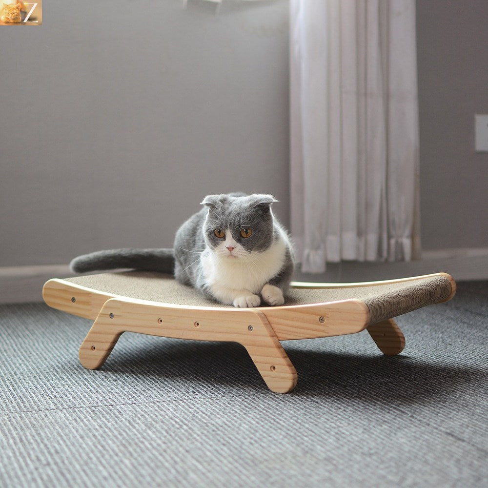 Wooden Cat Scratch Bed