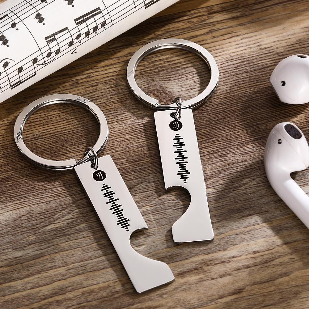 Custom Spotify Code Scannable Music Keychain 2pcs a Set-Hot Sale