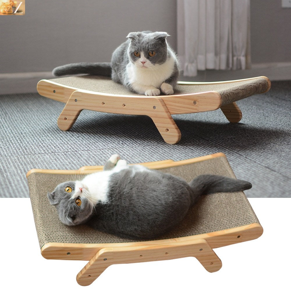 Wooden Cat Scratch Bed