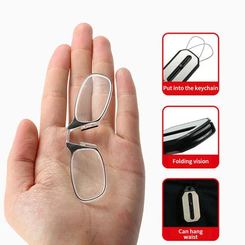 Folding Legless Nose Clip Reading Glasses