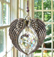 Angel Wings Crystal Suncatcher Glass for Car Pendant Hanging, Chakra Window, Home Valentine's Decoration