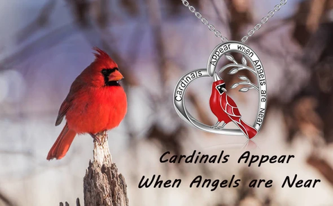 Cardinal Heart Pendant Necklace