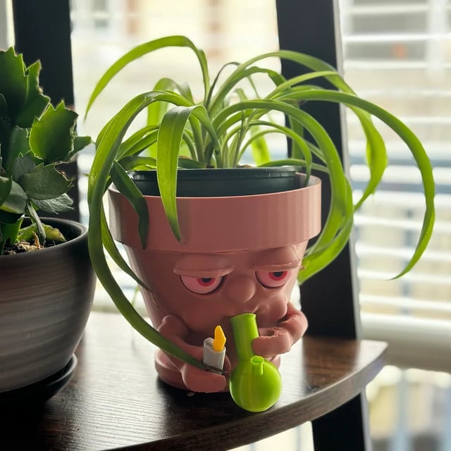 Last Day Promotion - 50%OFF) Pot Smoking Pot planter for succulents or houseplants ripping a bong