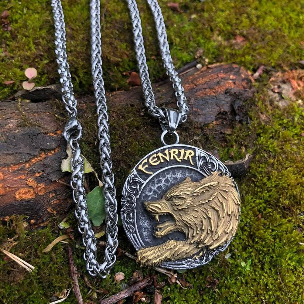 Vikings Wolf Fenrir Stainless Steel Necklace