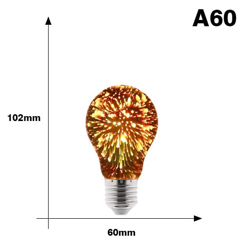 3DColorful LED fireworks Light Bulb