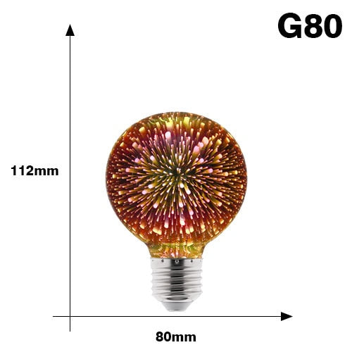 3DColorful LED fireworks Light Bulb