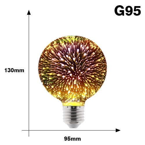 3DColorful LED fireworks Light Bulb