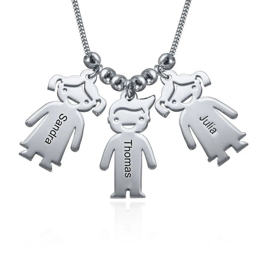 Mother's necklace with engravable children's charms